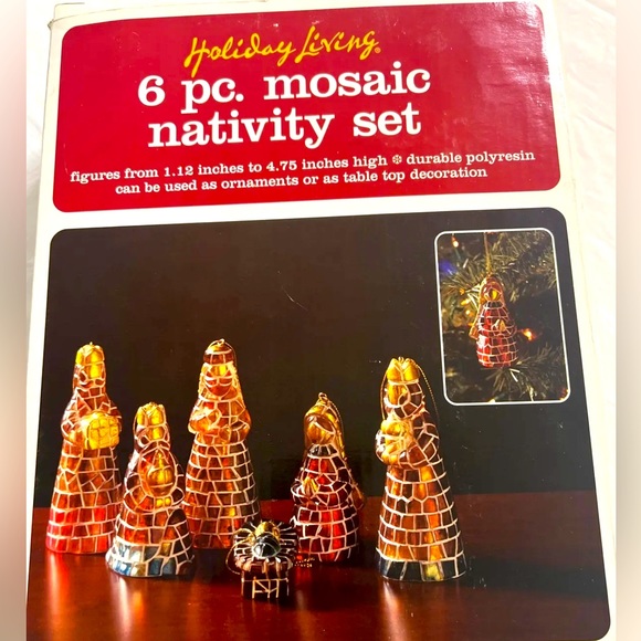 Christmas Mosaic SALE Nativity Holiday
Living 6 Pc Set Ornaments - Picture 2 of 3